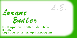 lorant endler business card